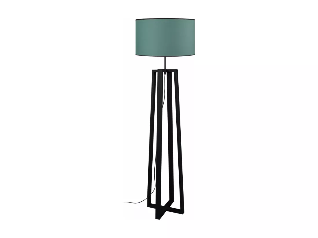 Lampadaire colonne bois noir,vert 155 cm.