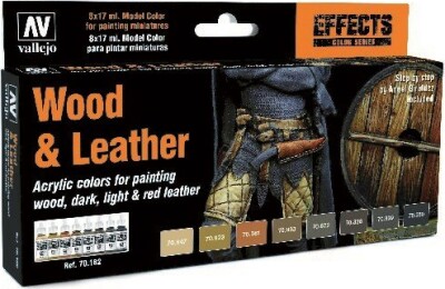 Vallejo - Model Color Maling Sæt - Wood & Leather - 8X17 ML