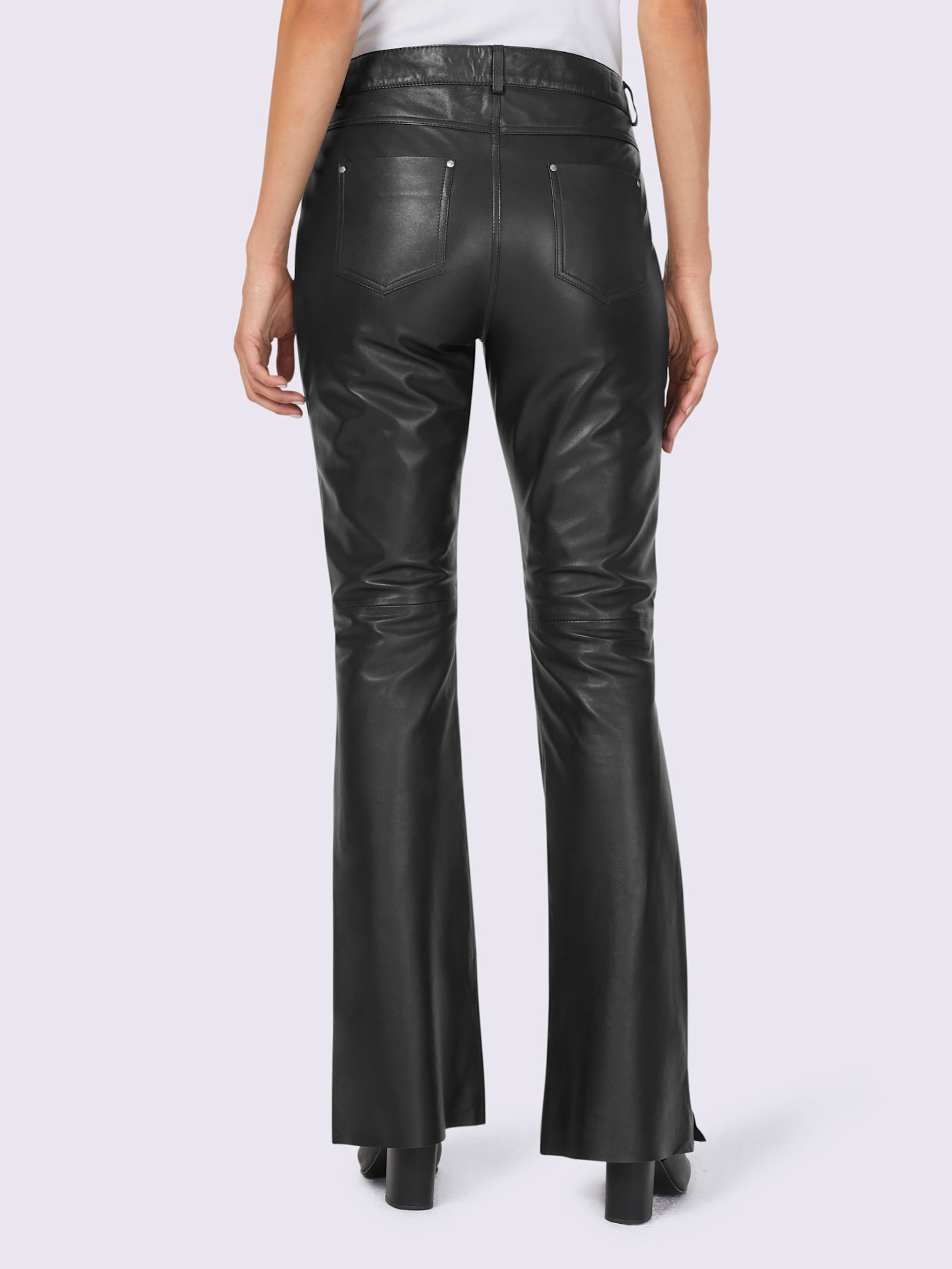 Pantalon en cuir jambes larges mode