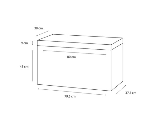 Badkamermeubelset Differnz Somero BxHxD 80 x 57 x 38 cm, frontkleur wit hoogglans met wastafel in mineraal gegoten wit