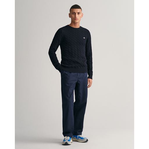 GANT Crewneck Striktrøje, Evening Blue, 4XL