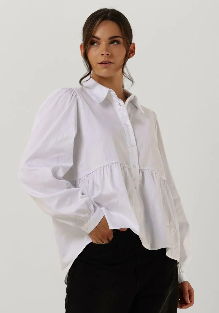 LEVETE ROOM witte levete room blouse lr-isla solid 64 shirt