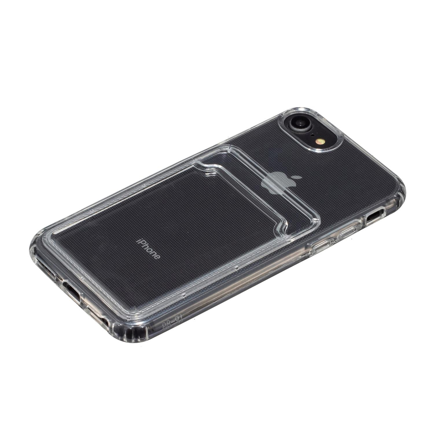 iPhone SE (2022/2020) / 8 / 7 / 6S Gummi Case Schutzhülle mit Kartenfach - Transparent