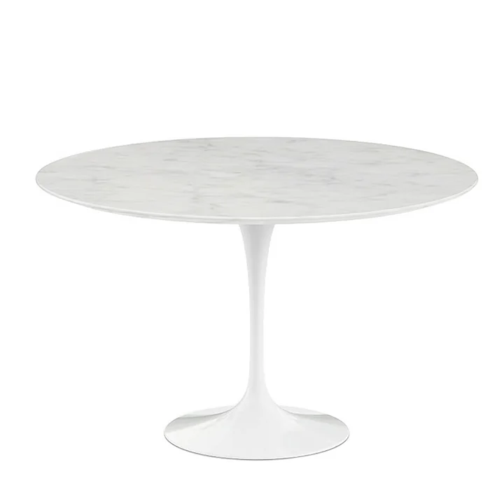 Knoll - Saarinen Tulip Bistrotisch Ø 120 cm, weiss / Mamor Statuarietto