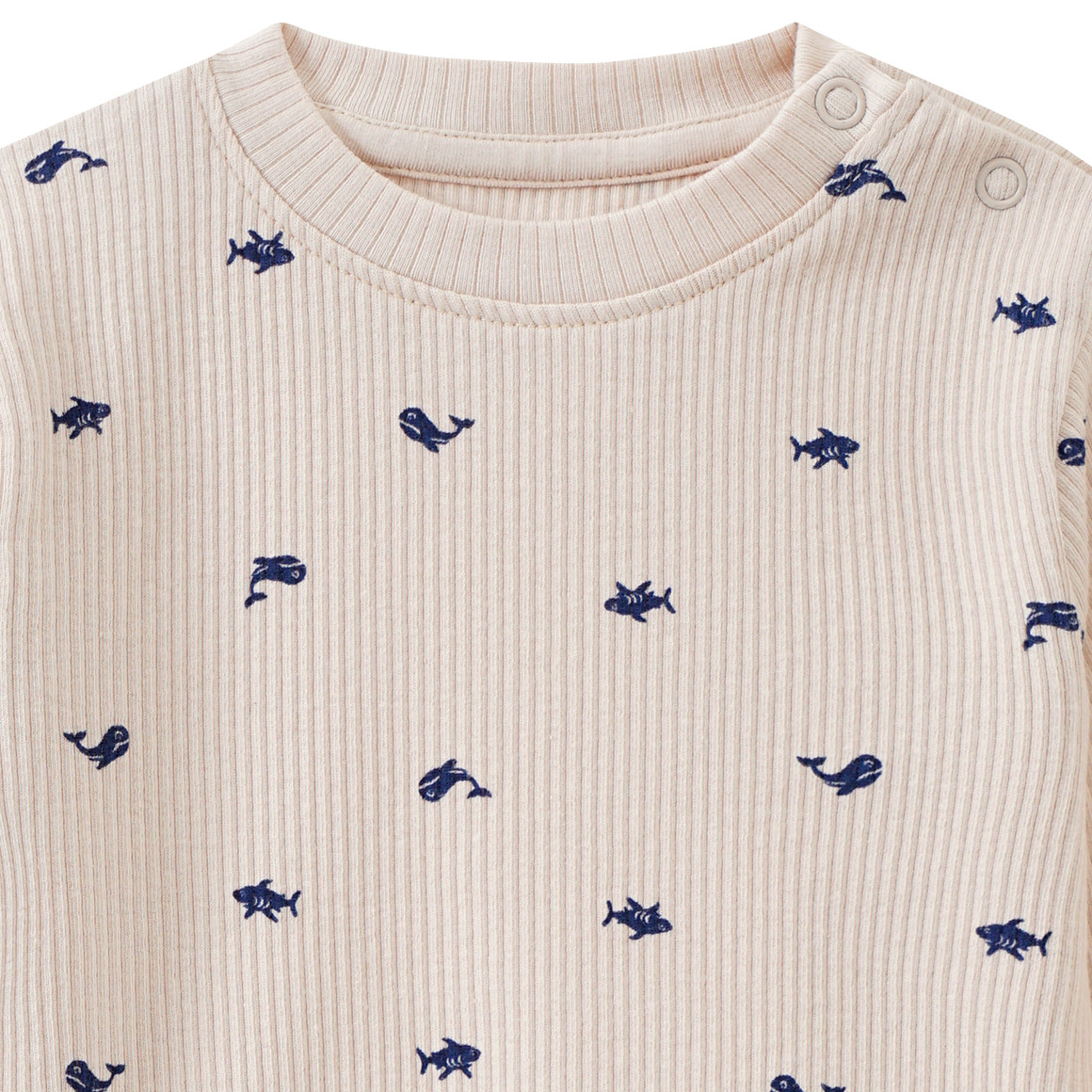 Topomini Baby Langarmshirt mit Rippstruktur beige