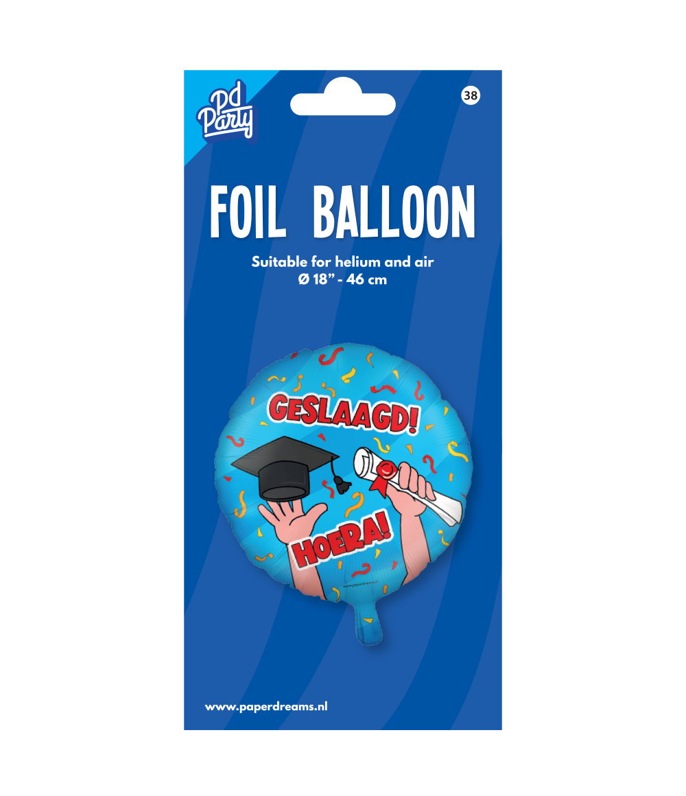 Helium Ballon Geslaagd Leeg 30cm