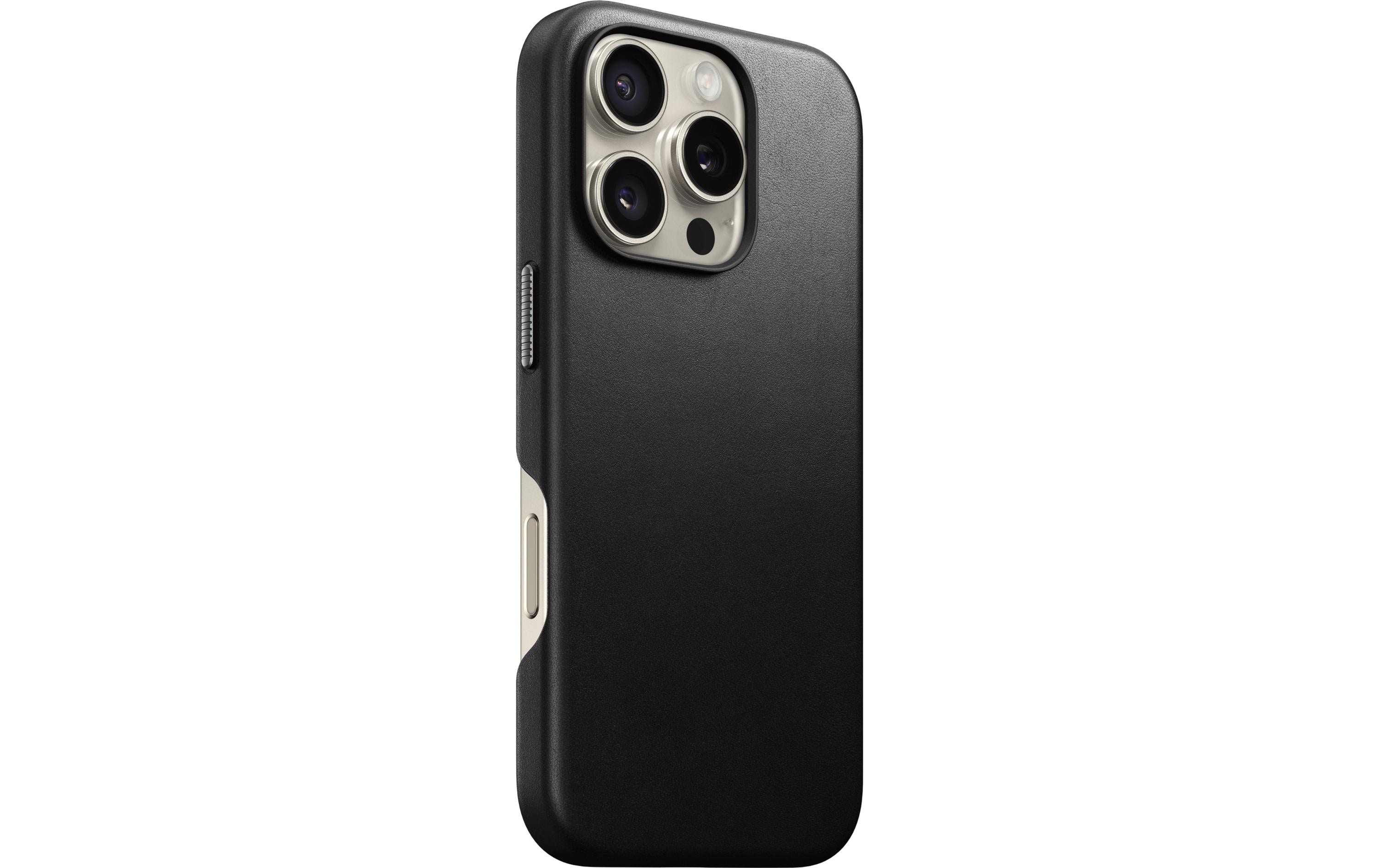 Back Cover Traditional Leather iPhone 16 Pro SchwarzTraditionelles Leder-Etui für das Apple iPhone 16 Pro