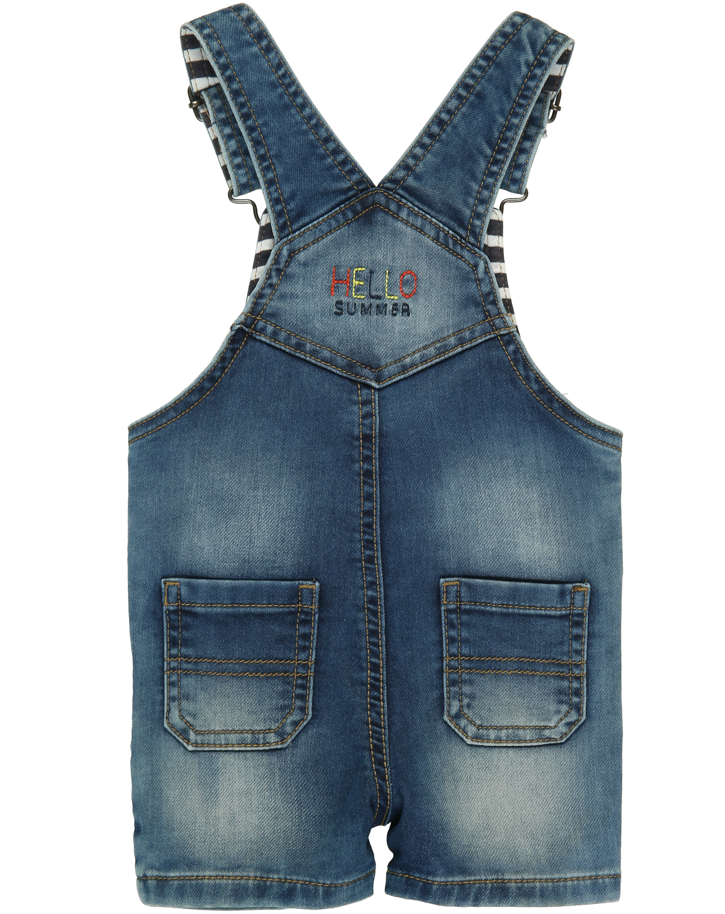 Jeans-Latzhose SHORT in blau