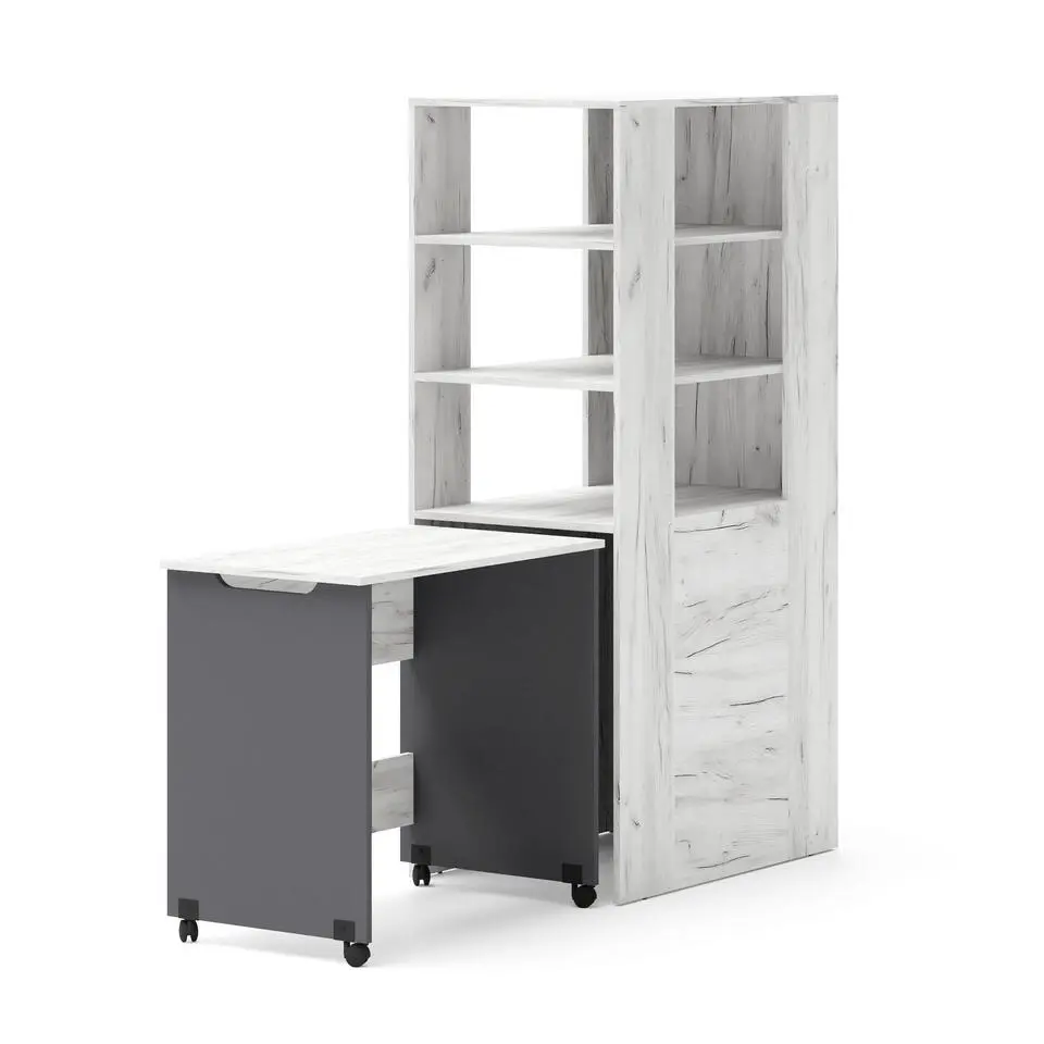 Rek met bureau Samoa-Fuji 165cm craft wit / grafiet