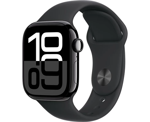 Apple Watch Series 10 GPS 42mm Jet Black Aluminium Case with Black Sport Band - S/M