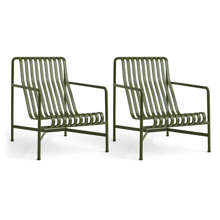 HAY - Palissade Lounge Chair High, olive (2er-Set)