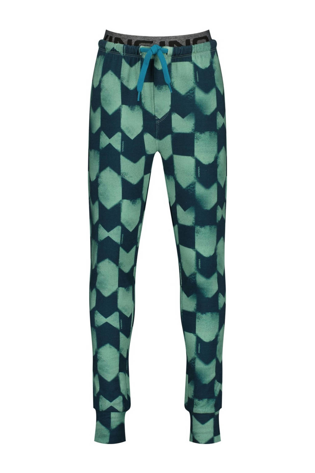 Vingino pyjama Widar met all over print blauw/groen