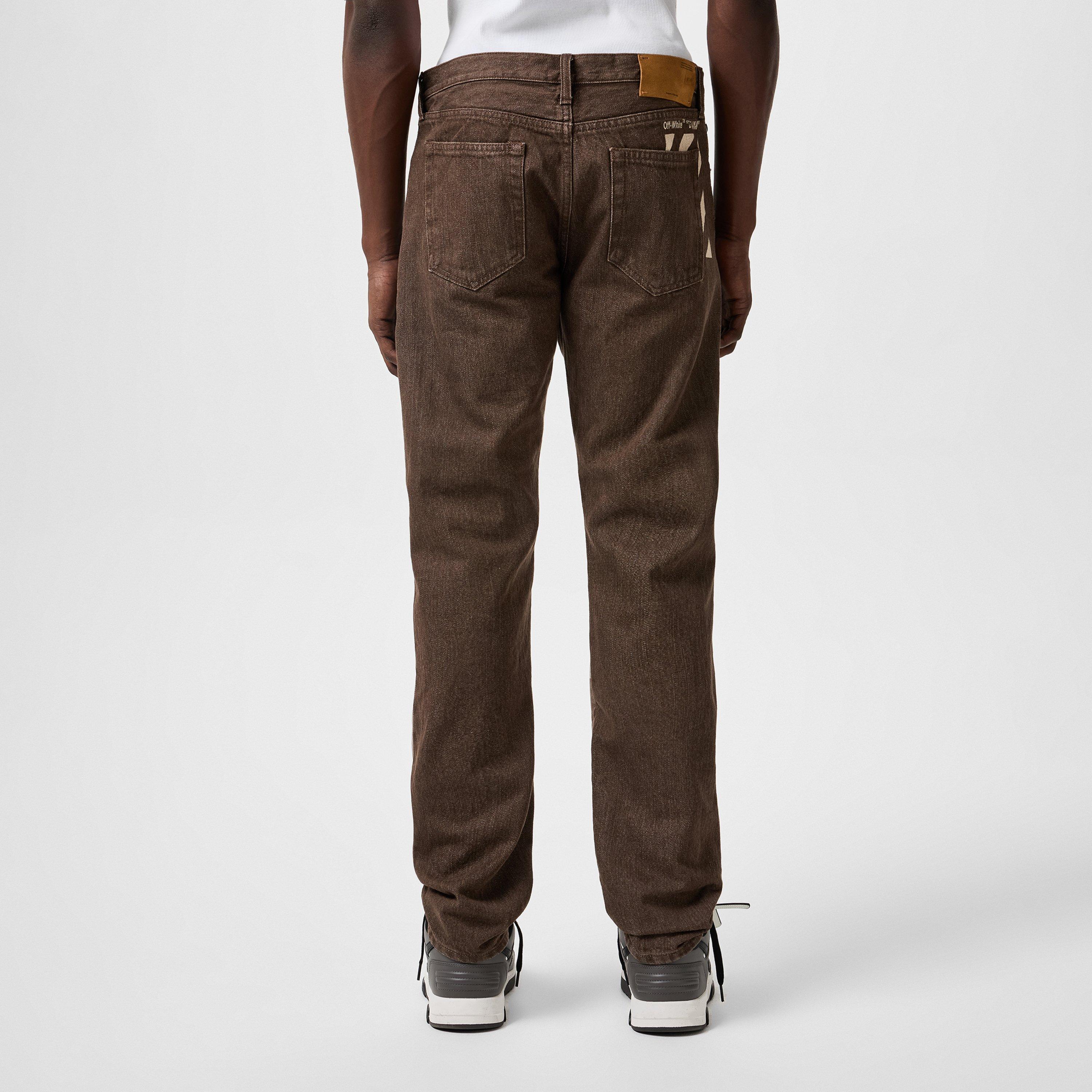 Off White Diagonal Slim Fit Jeans