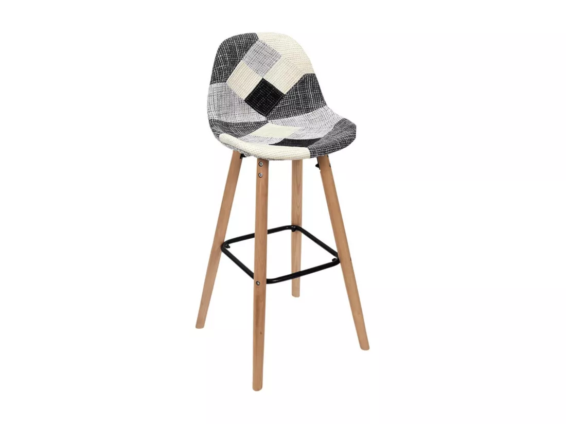 MOZAIK - Lot de 4 Tabourets Scandinaves Noirs et Blancs