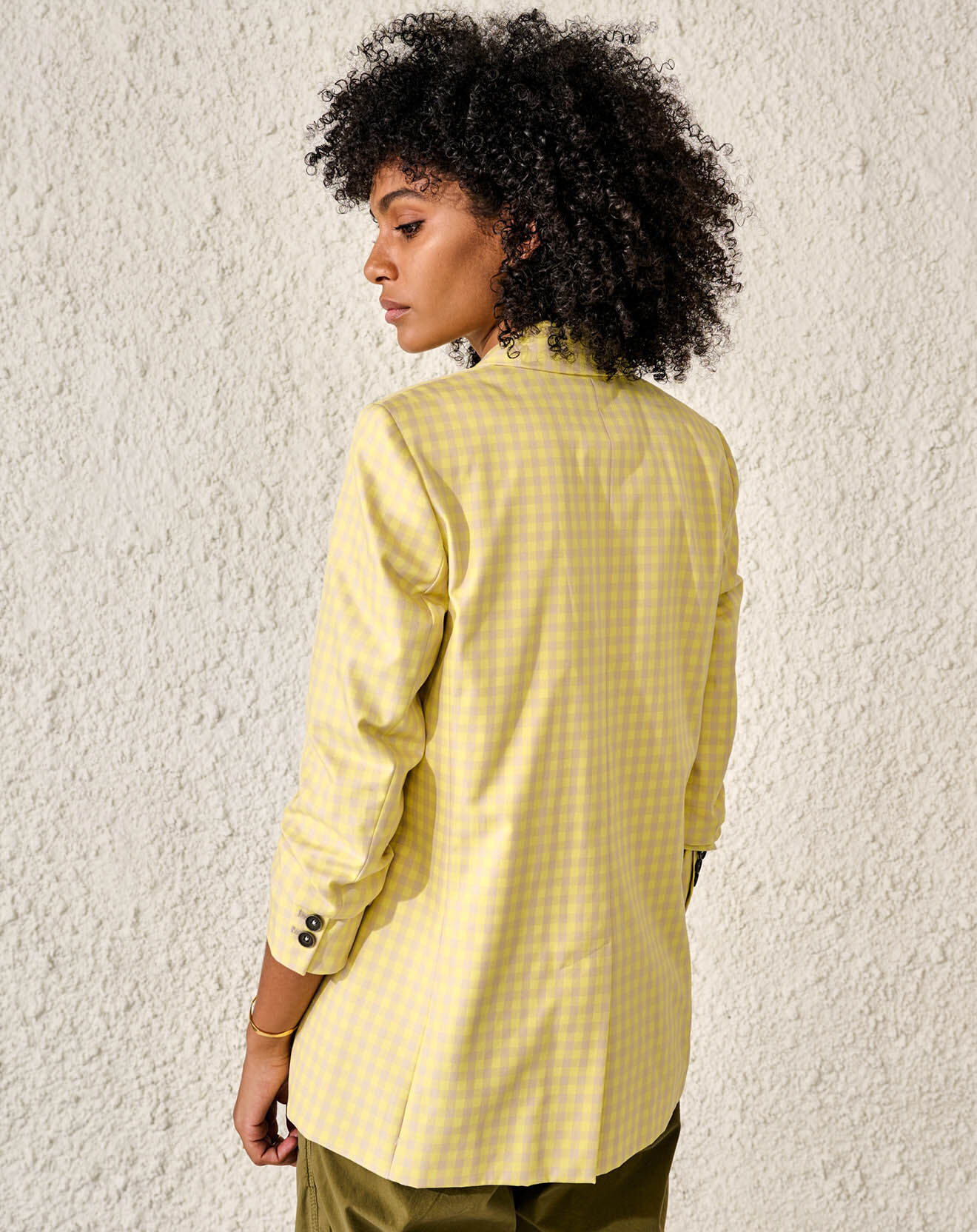 Bellerose Veste Blazer en Coton Vivien motif vichy jaune