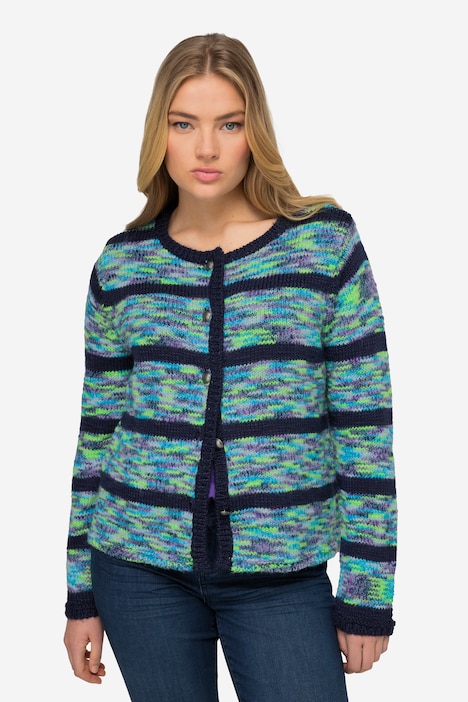 Strickjacke, Langarm, Rundhals
