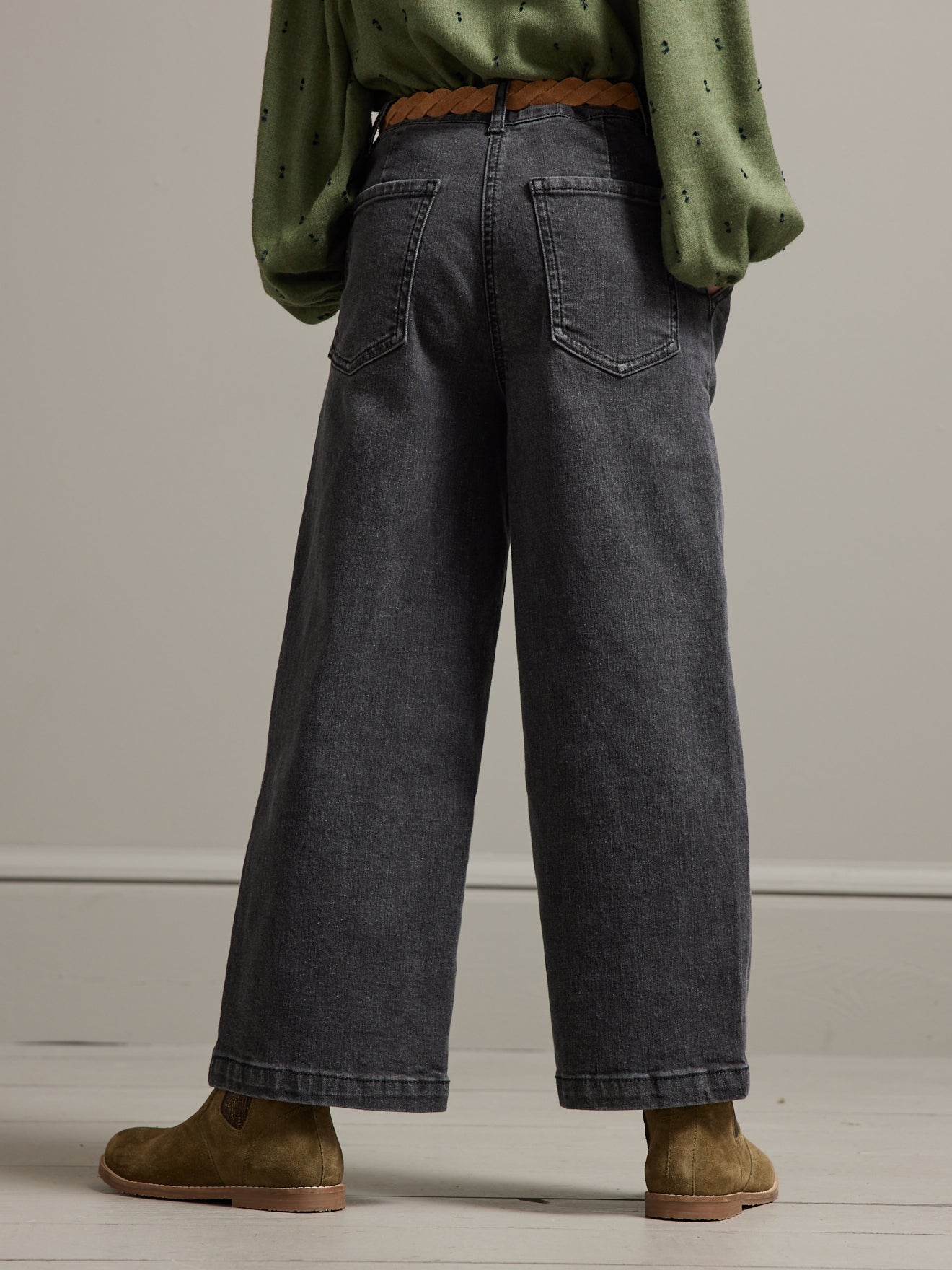 Pantalon Fille large en denim