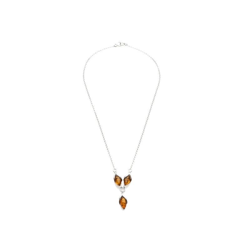 Collier argent 925 Ambre veritable de la mer Baltique