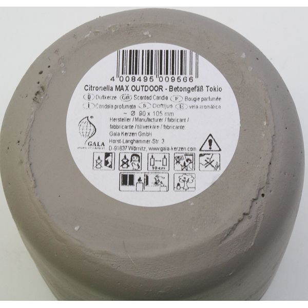 Kerze Citronella 270g im Betongefäß grau