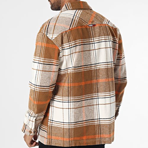 Surchemise A Carreaux Brushed Check 7254 Beige Clair Camel