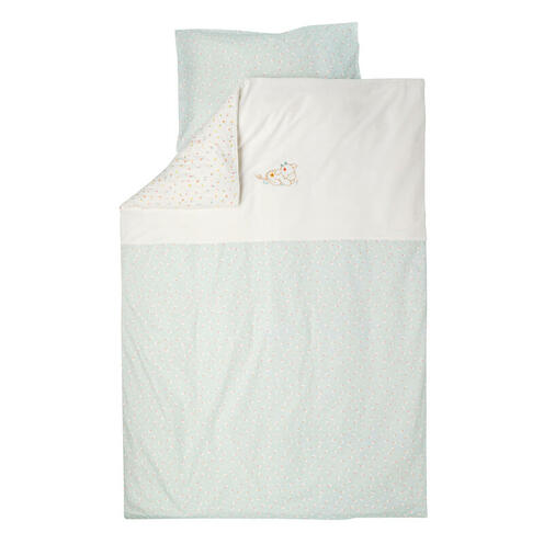 Housse de couette 100x140 cm avec taie 40x60 cm bleu - NATTOU