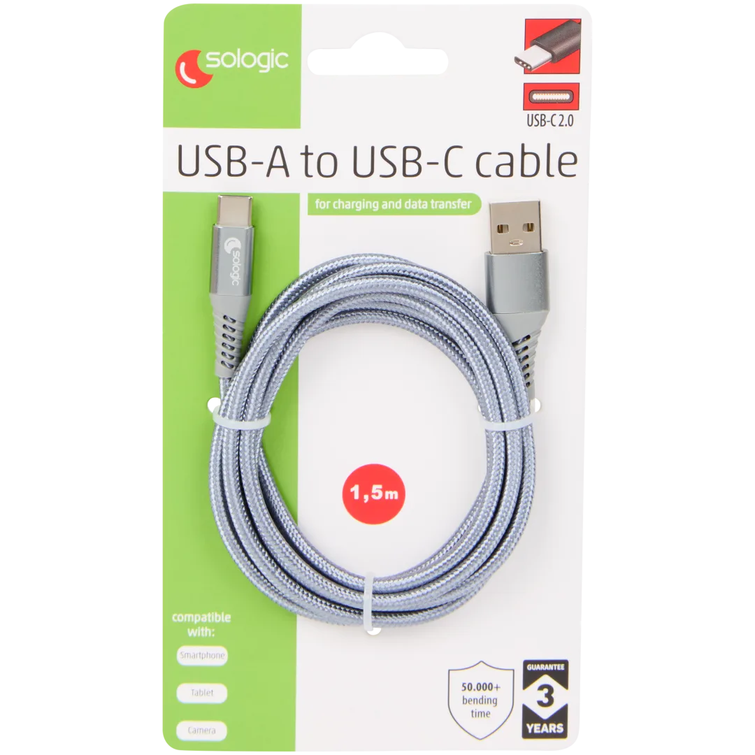 Câble de charge et transfert de données Sologic USB-C