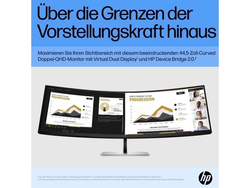 [OUTLET] - HP E45c G5 - E-Series - LED-skærm - kurvet - 44.5