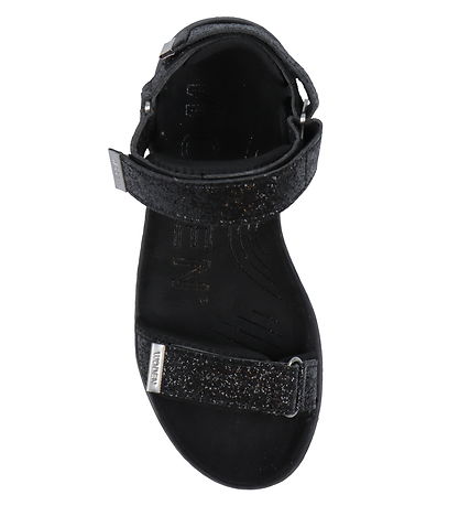 Woden Sandalen - Line Glitter - Schwarz