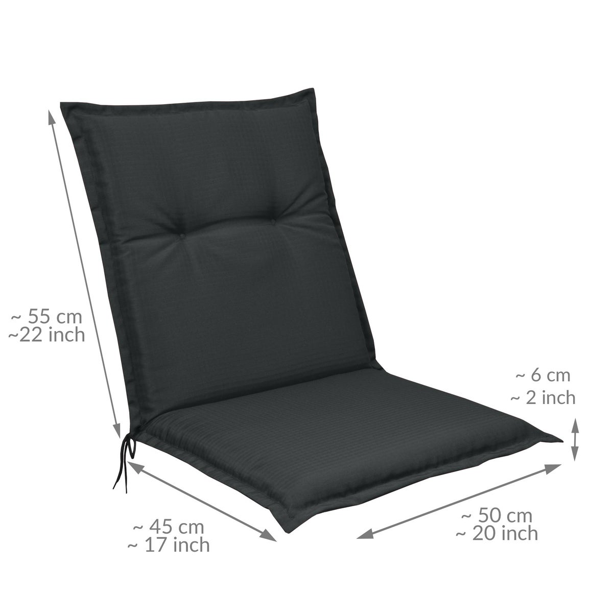 Beautissu Base NL Low Back Chair 100x50x6cm Grafietgrijs (set van 6 stuks)