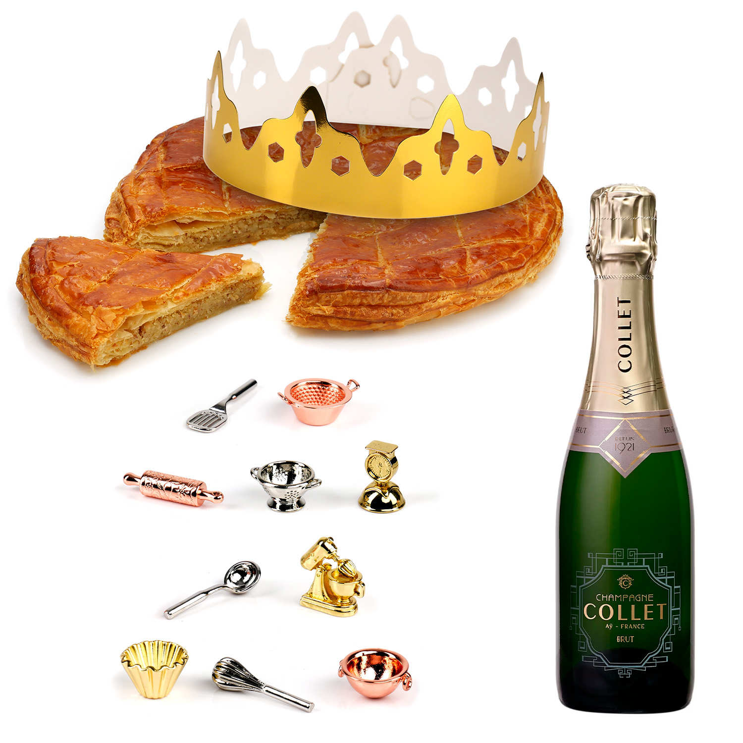 Galette des Rois frangipane et sa demi-bouteille de Champagne