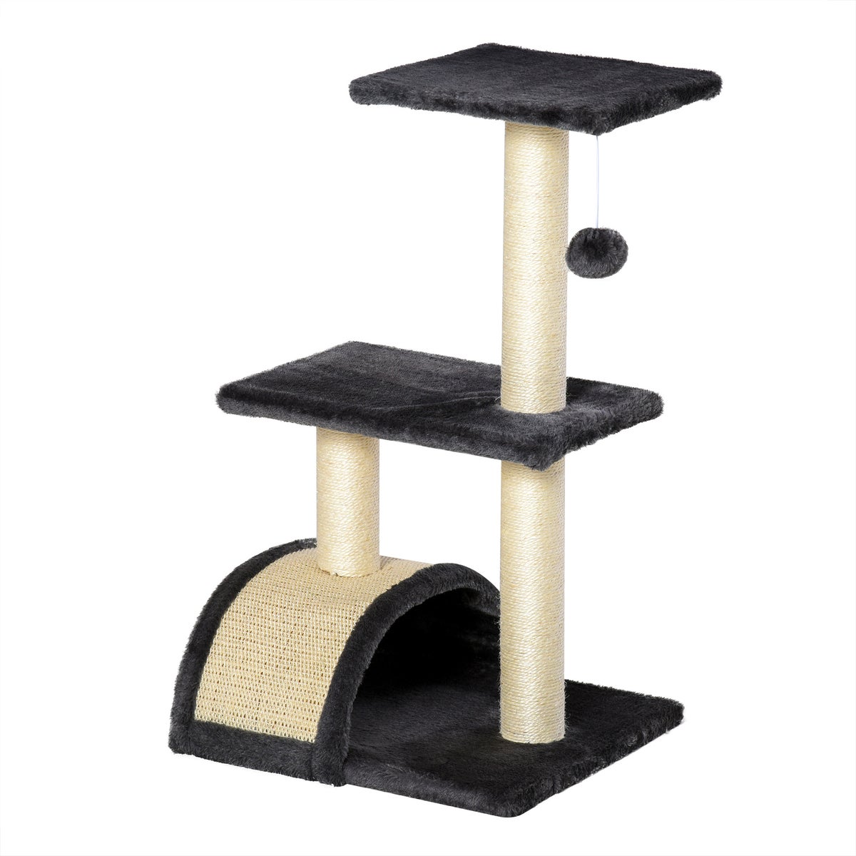 PawHut Kattenboom, 40 x 35 x 72 cm, Sisal, Donkergrijs