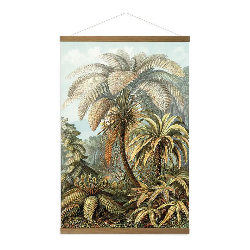 Hangende Poster Linnen Jungle Filicinae 100x70cm