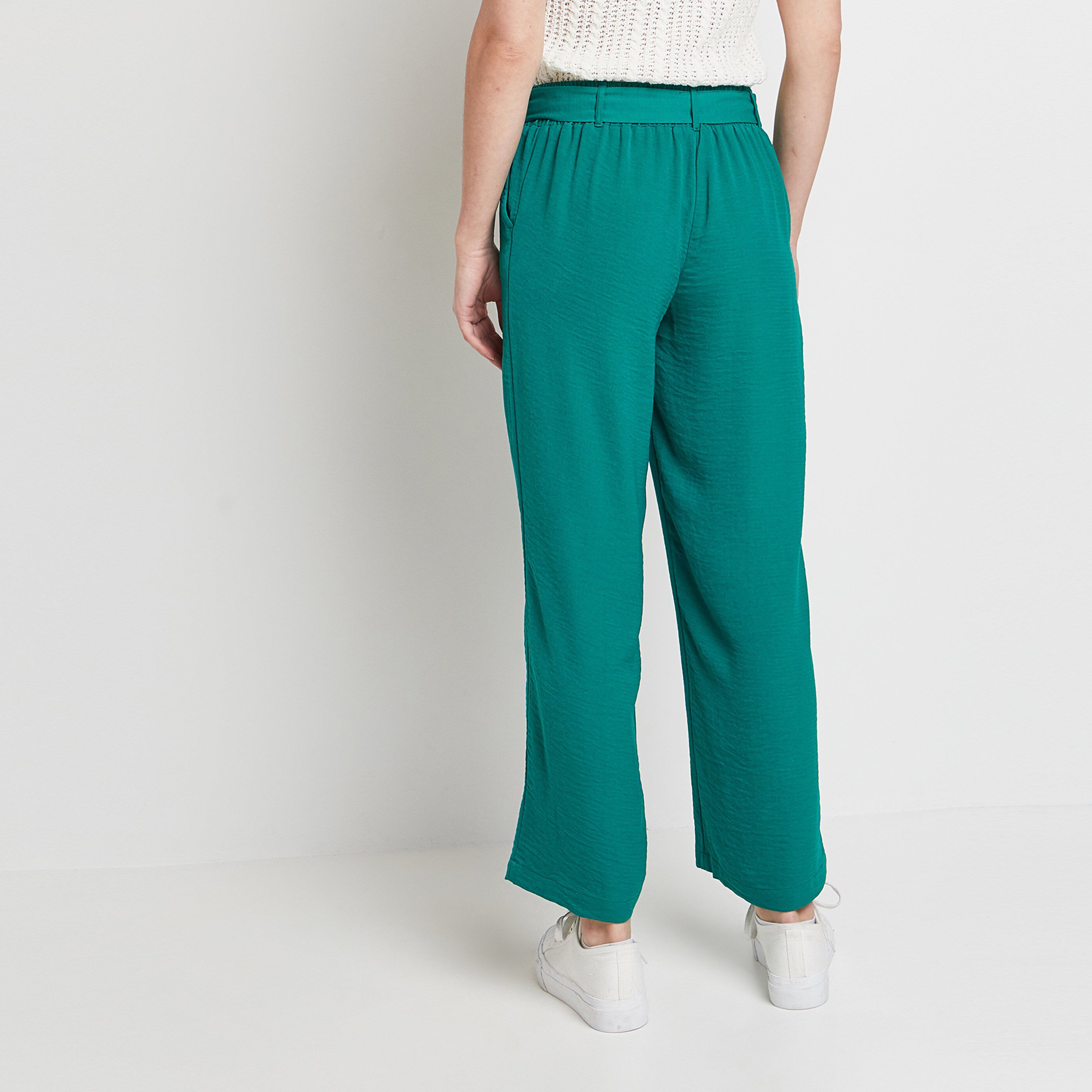 Pantalon large femme - VERT