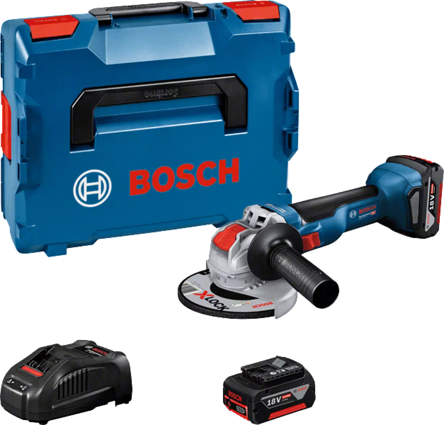 Bosch GWX 18V-10 18V Li-ion Accu haakse slijper set (2x 5.0 Ah) in L-Boxx - 125 mm - koolborstelloos