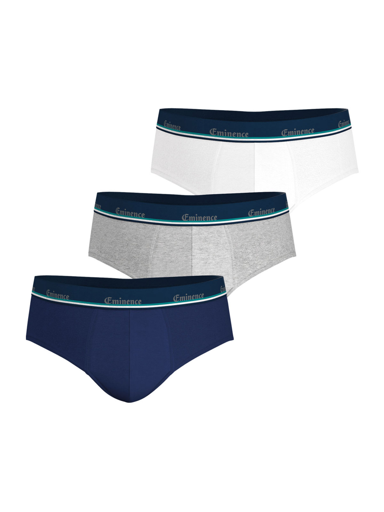 Lot de 3 slips homme coton stretch