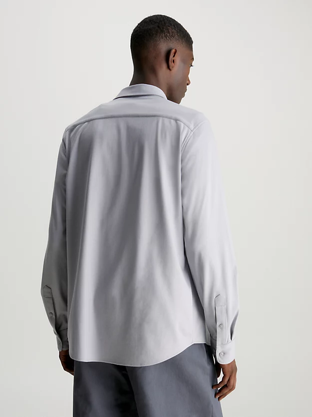 Camisa de malha de algodão de corte justo