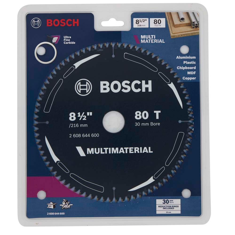 BOSCH 216mm 80T TCT Circular Saw Blade for Multi-Purpose Cutting – MULTIMATERIAL 2608644600