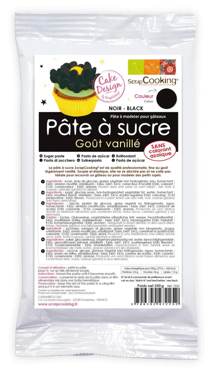 Pâte à sucre noire - 250 g Scrapcooking