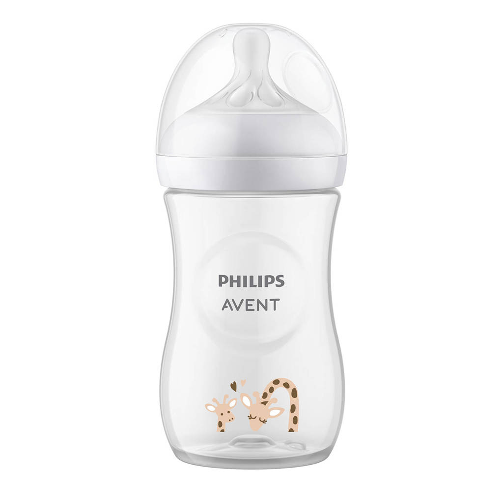 Voorkeur voor oude speenNatural Response Babyfles Giraffe 260 ml 1M+ Snelheid 3-speen SCY903/66