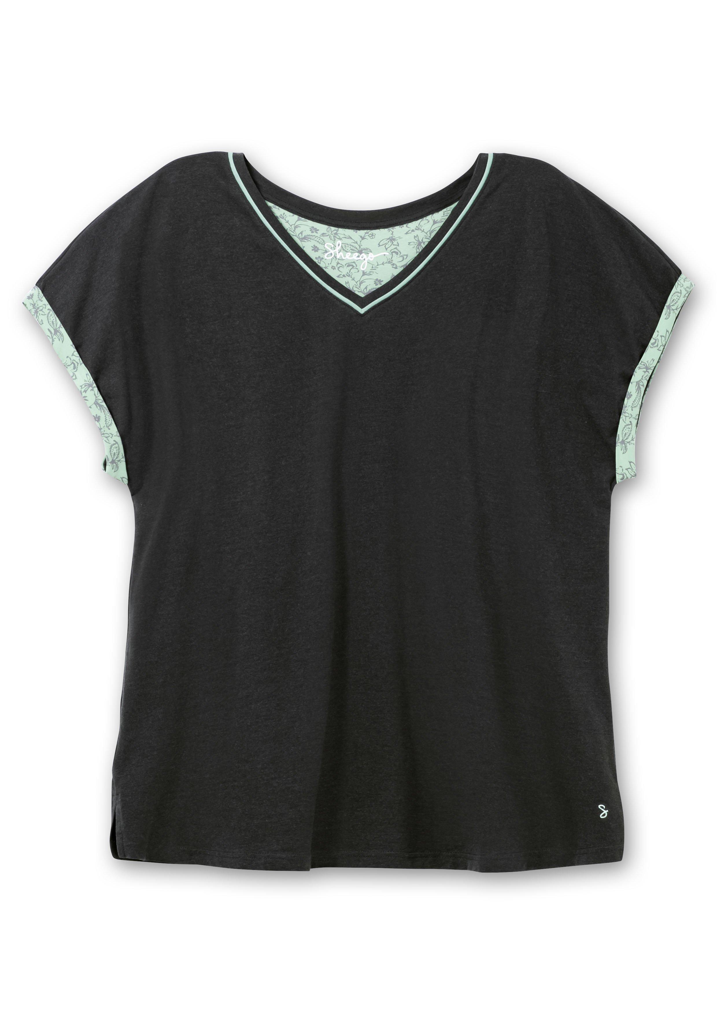 Schlafanzug mit Oversized-Shirt und 3/4-Hose