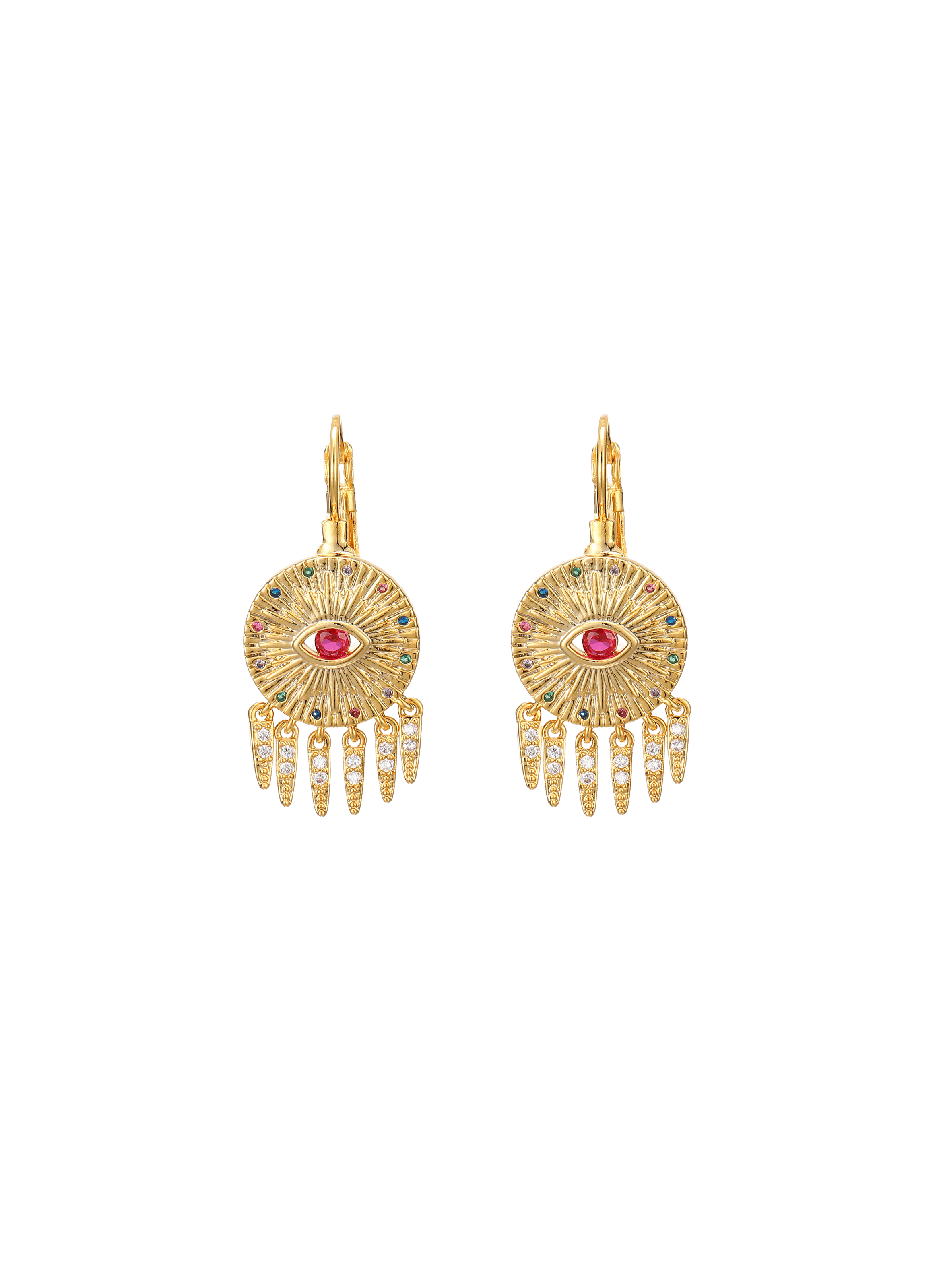 UBU - Boucles d'oreilles dormeuses pour oreilles percées en laiton | Doré