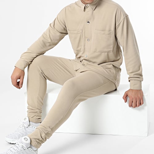 Ensemble Surchemise Et Pantalon Jogging LL610 Beige