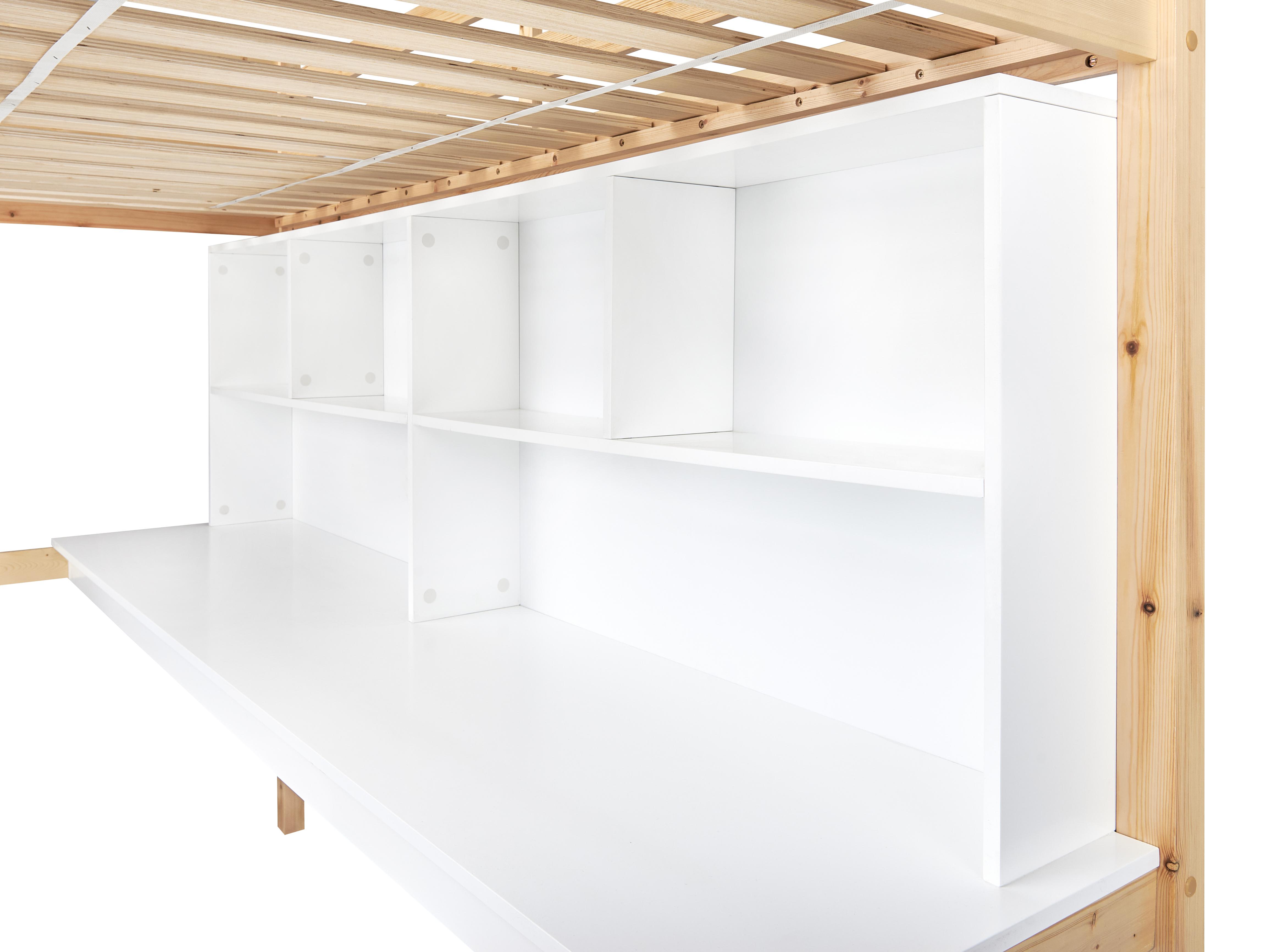 Hoogslaper met bureau Dennenhout FOUCAMONT 90 x 200 cm Lichtbruin