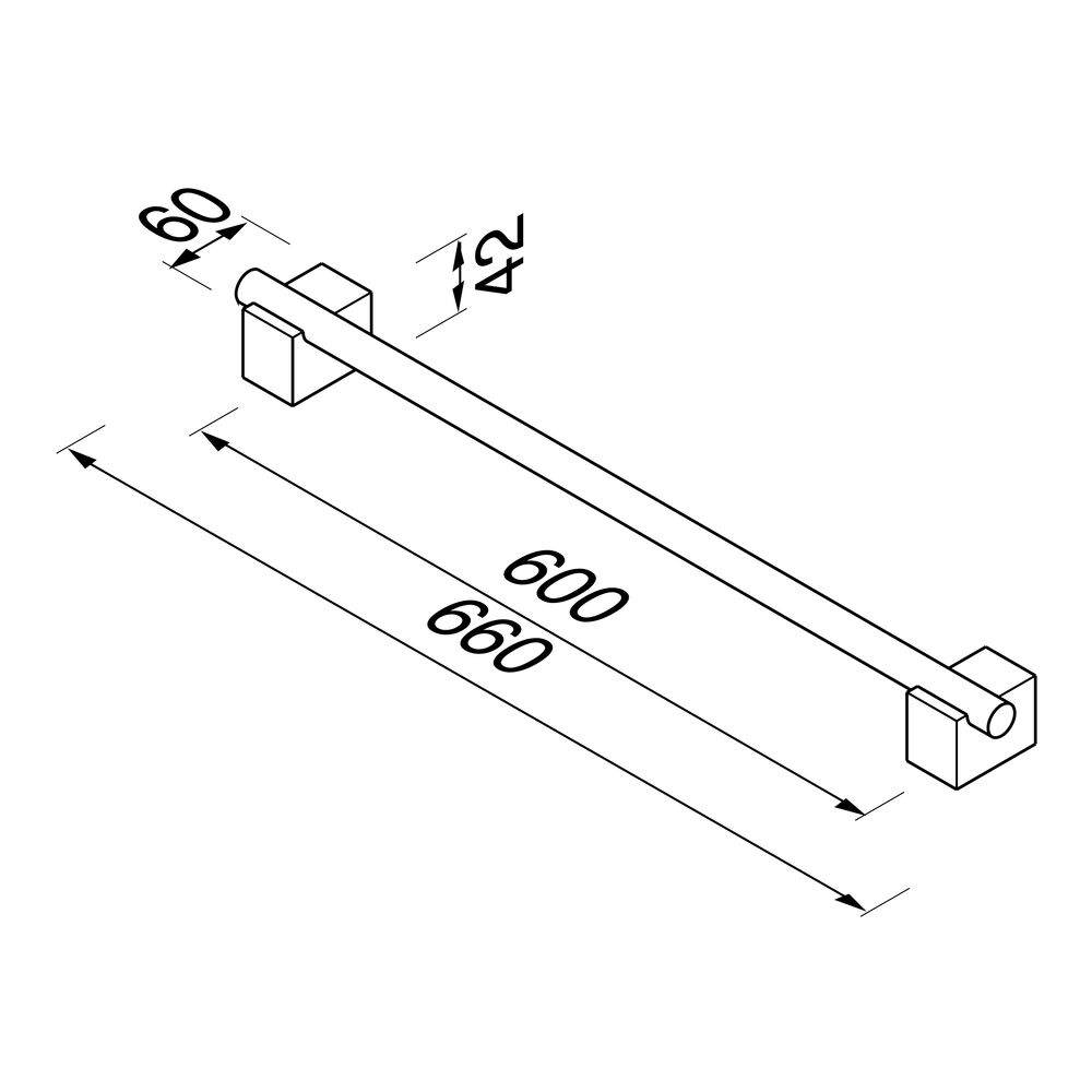 Geesa Nexx handdoekrek 66cm chroom