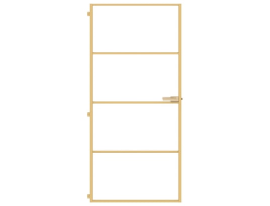 VIDAXL - Porte verre Porte intérieure mince doré 93x201,5 cm verre trempé alumini...