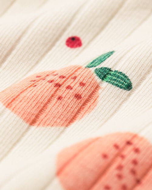 pull côtelé pêches pour bébé écru
