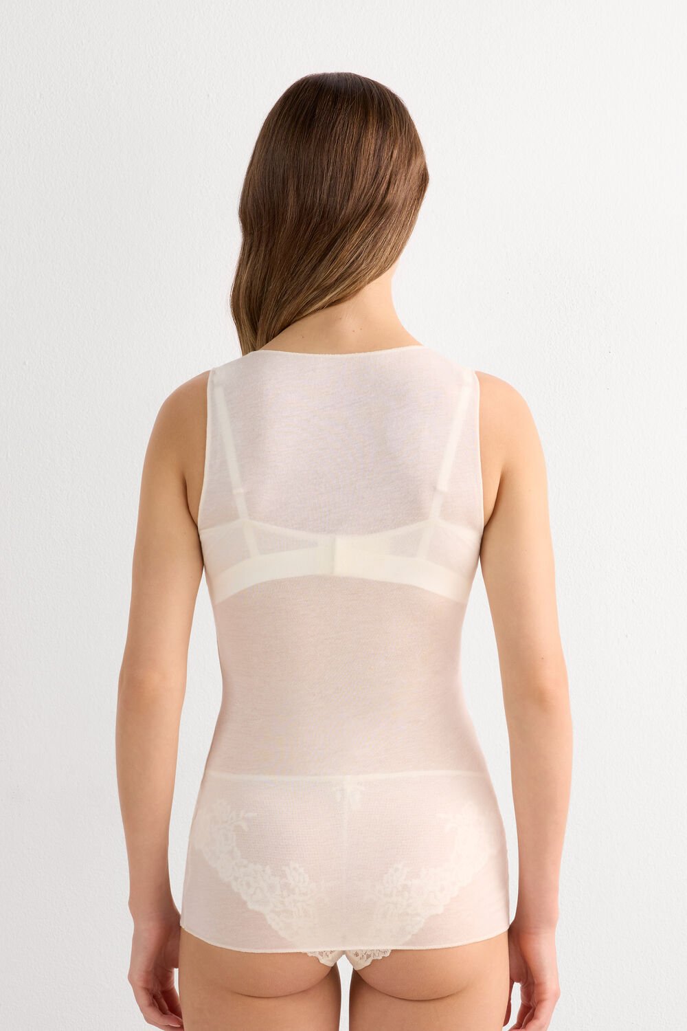 Blusa ultraleve de ombros largos em modal e cashmere