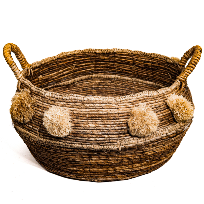 Mand naturel bananenblad met pompoenen Large