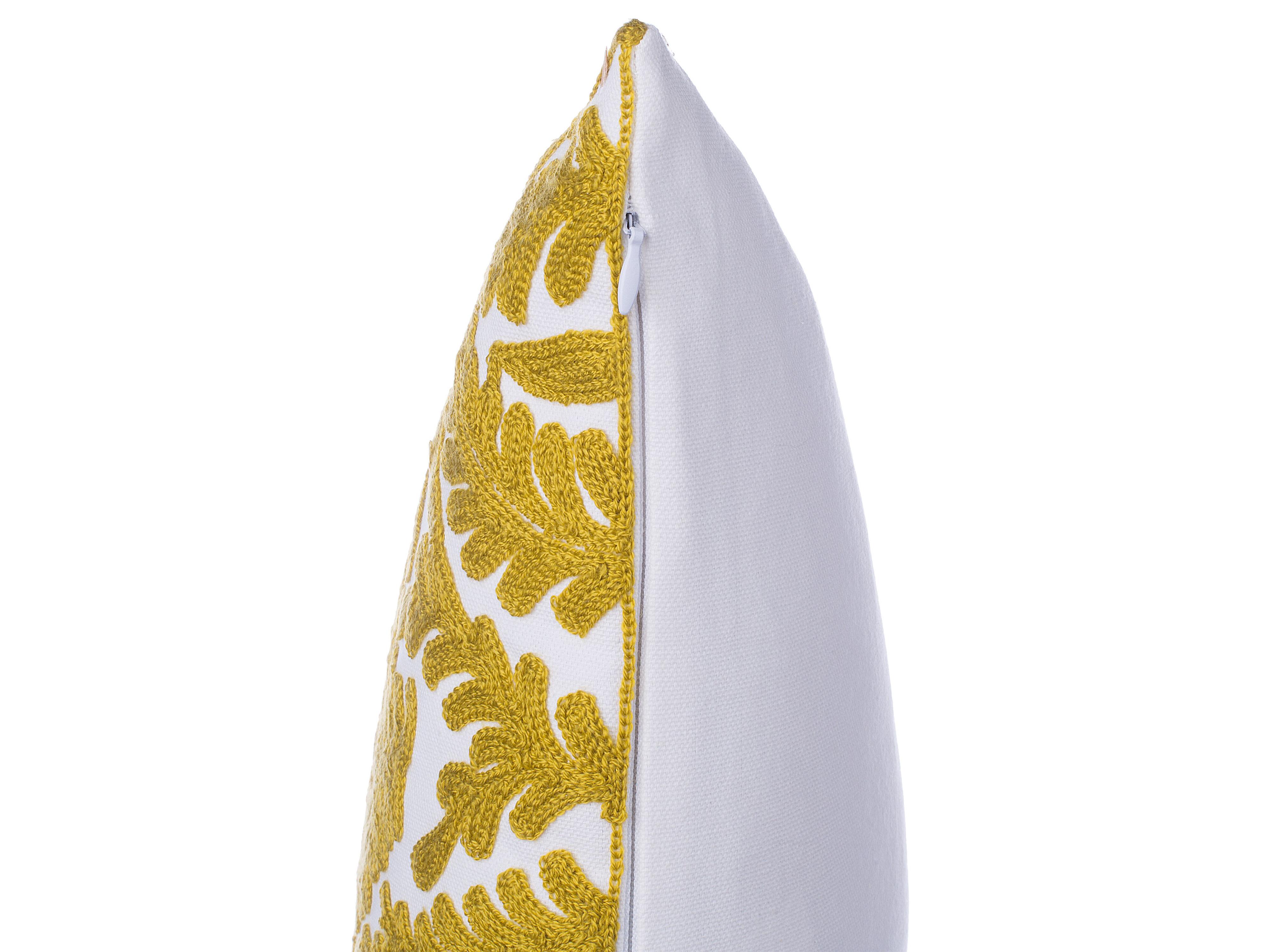 Set van 2 sierkussens PRIMULA Katoen 45 x 45 cm Mosterdgeel ikat