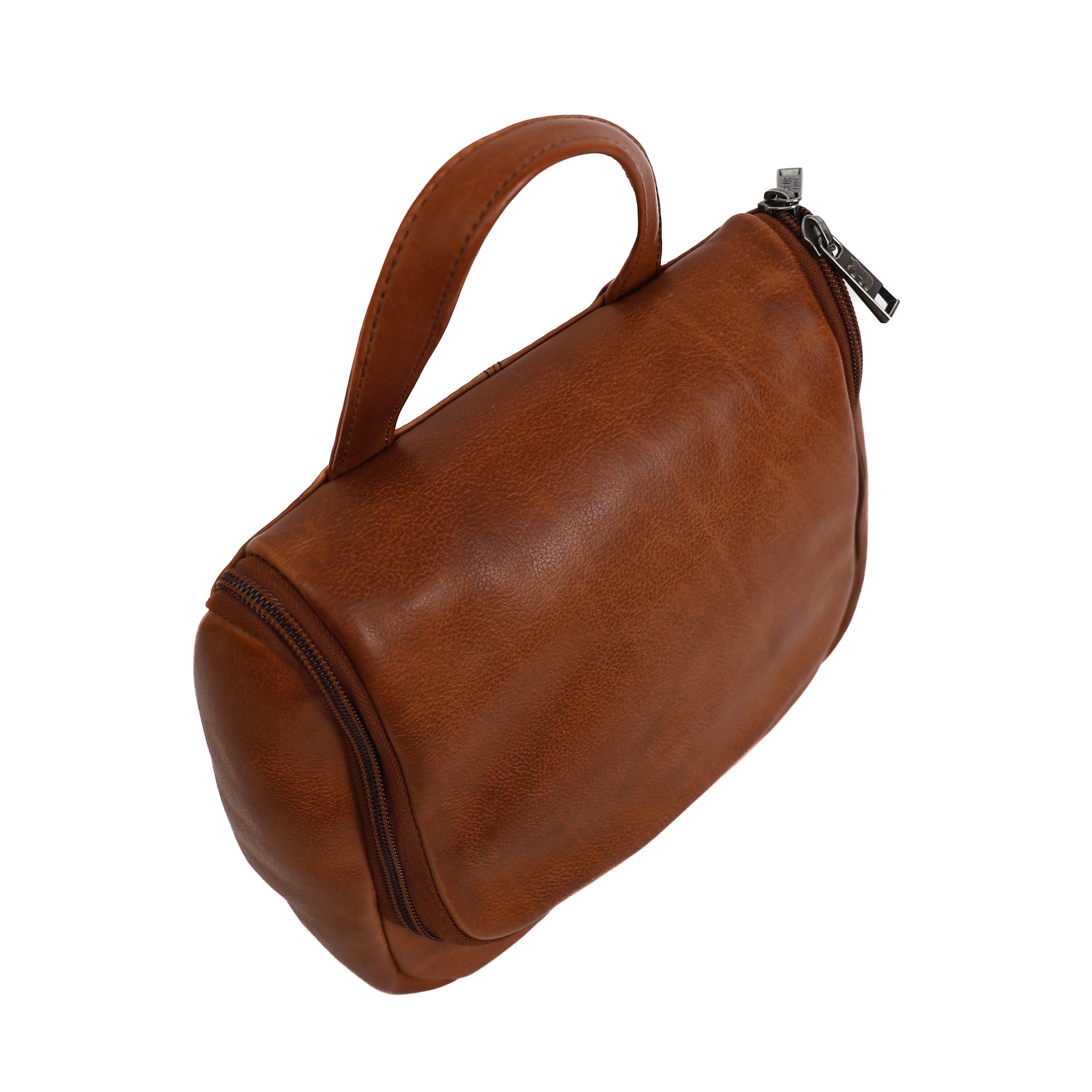 Ophangbare toilettas met haak 'Martin' cognac